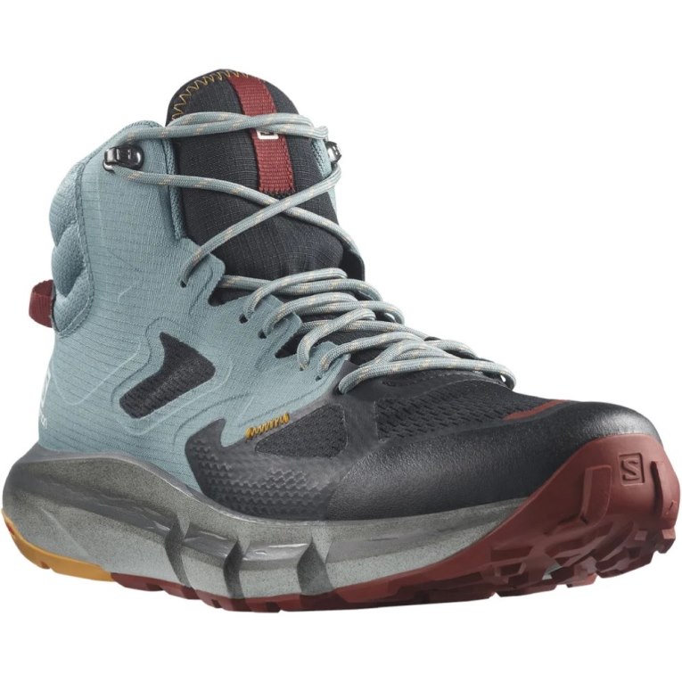 Turquoise / Black Salomon Predict Hike Mid GTX Men's Hiking Boots | PH 96328B